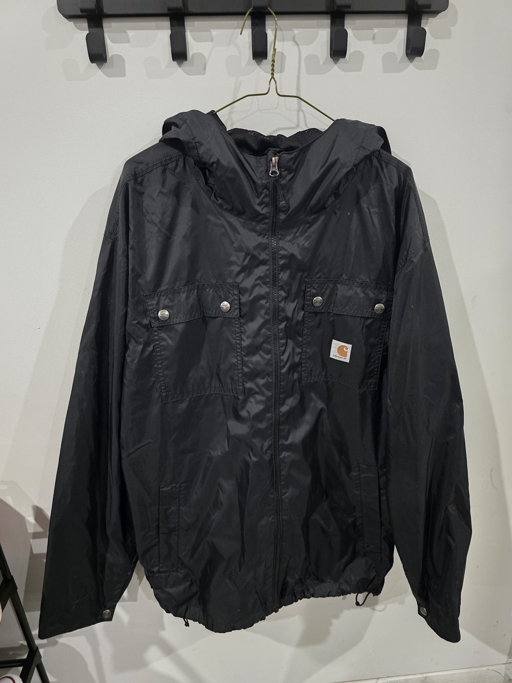 Carhartt  Black Hooded Windbreaker Jacket
